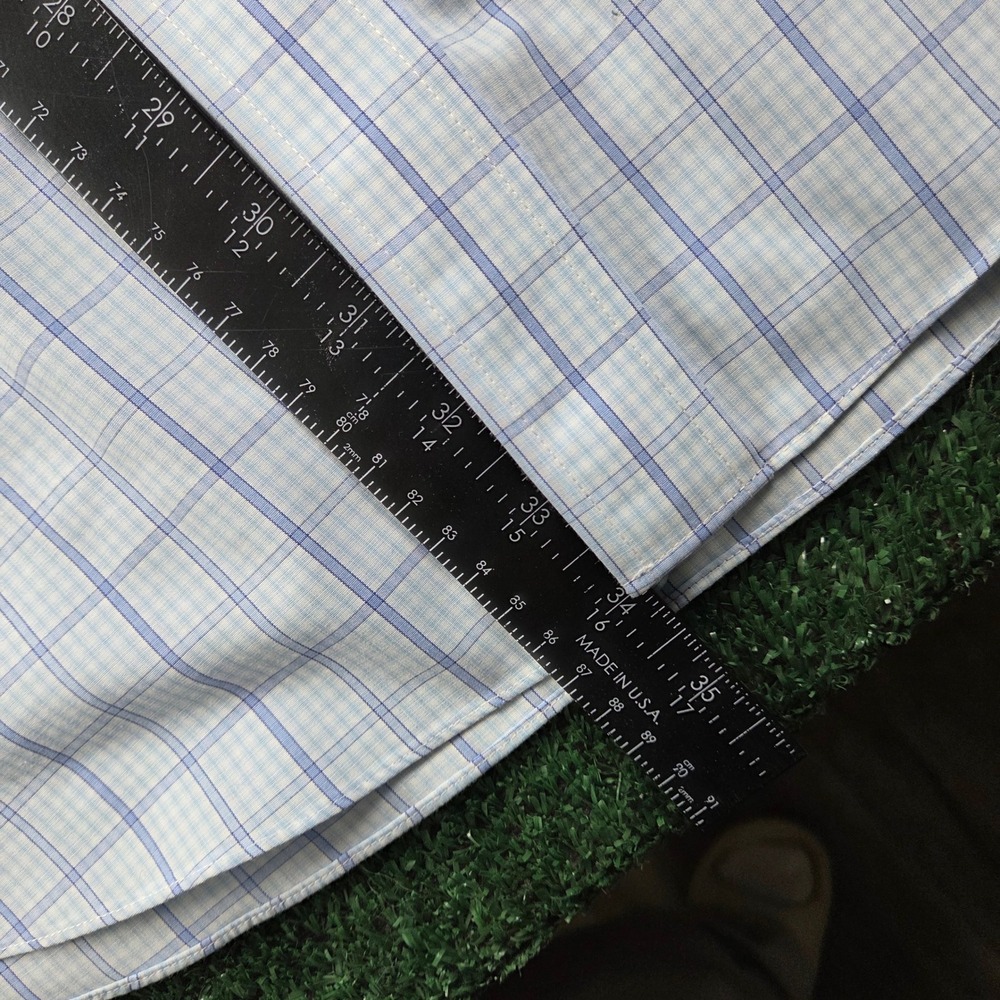 Brooks Brothers Mens XL Blue Plaid Supima Cotton Non-Iron Short Sleeve Shirt - Picture 7 of 7